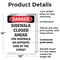 Signmission Sidewalk Closed Ahead Use Sidewalk Danger Sign, Plastic, 10in W x 14in L, 2PK OS-2PACK-DS-P-1014-V-2161 - alternate 5